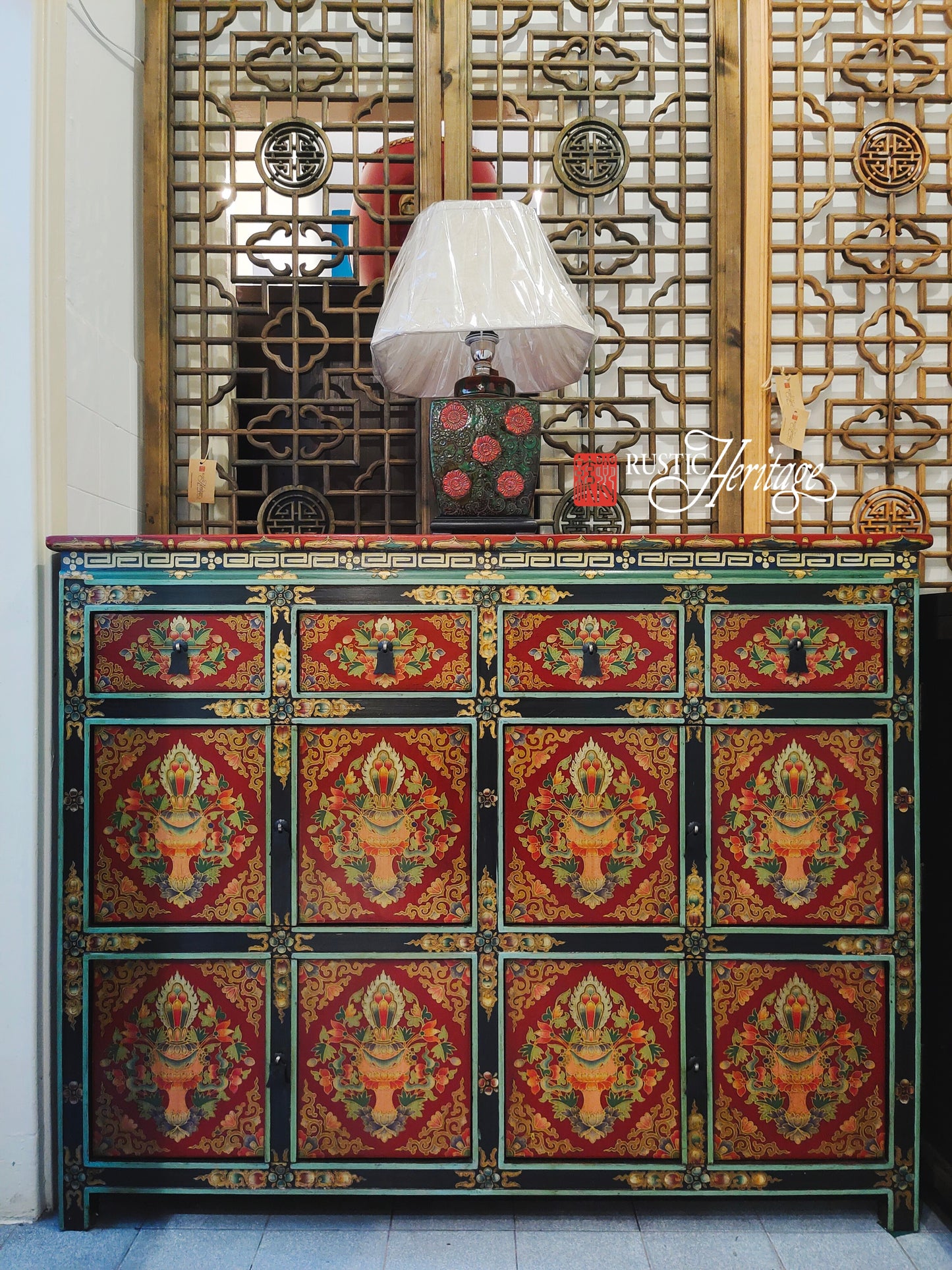 Floral Tibetan Cabinet