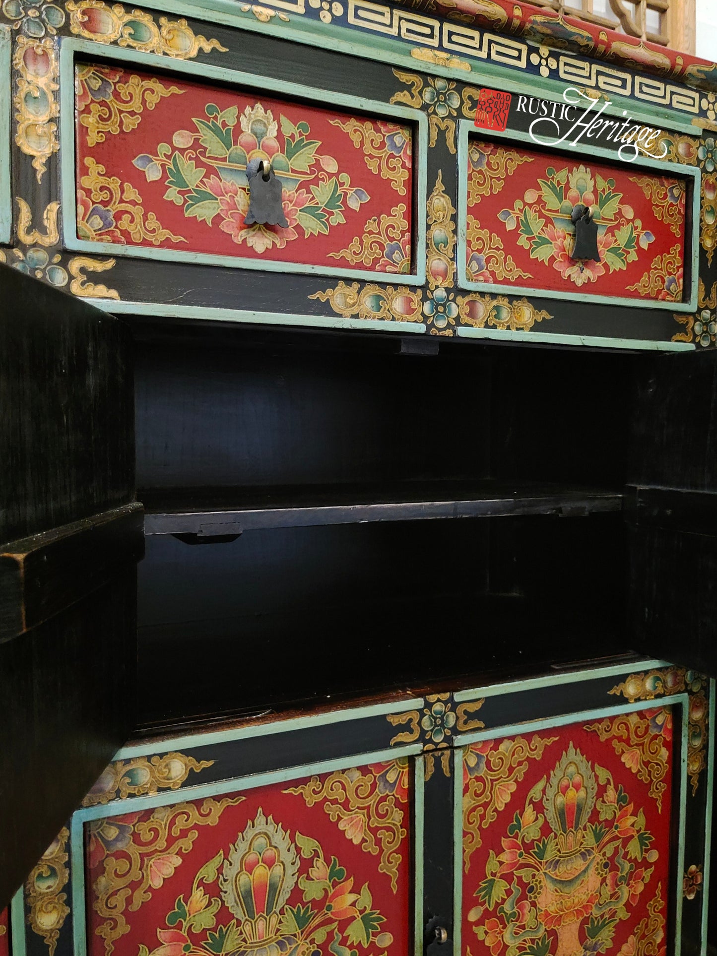 Floral Tibetan Cabinet