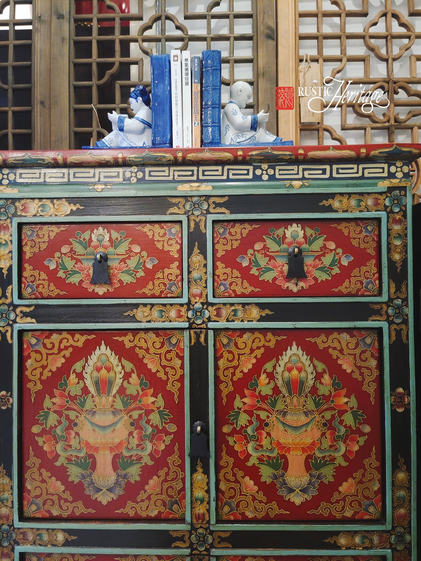 Floral Tibetan Cabinet