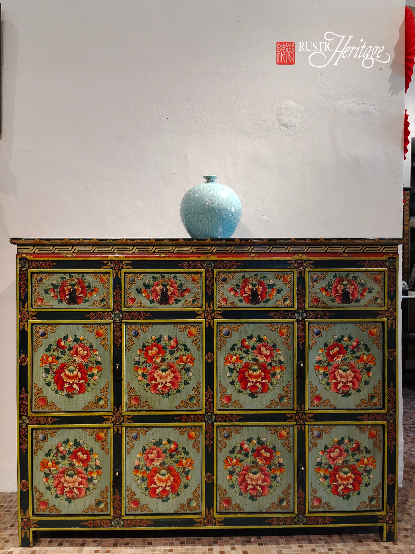 Floral Tibetan Cabinet