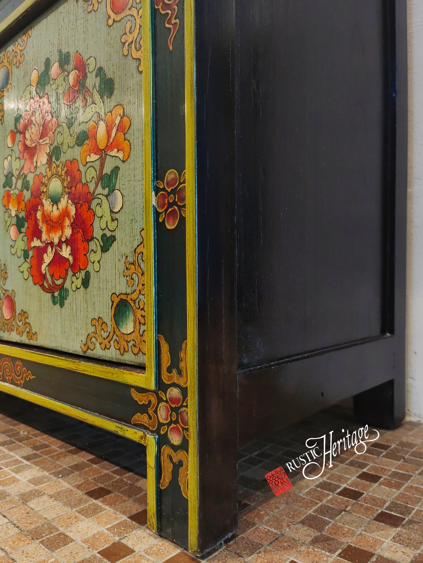 Floral Tibetan Cabinet