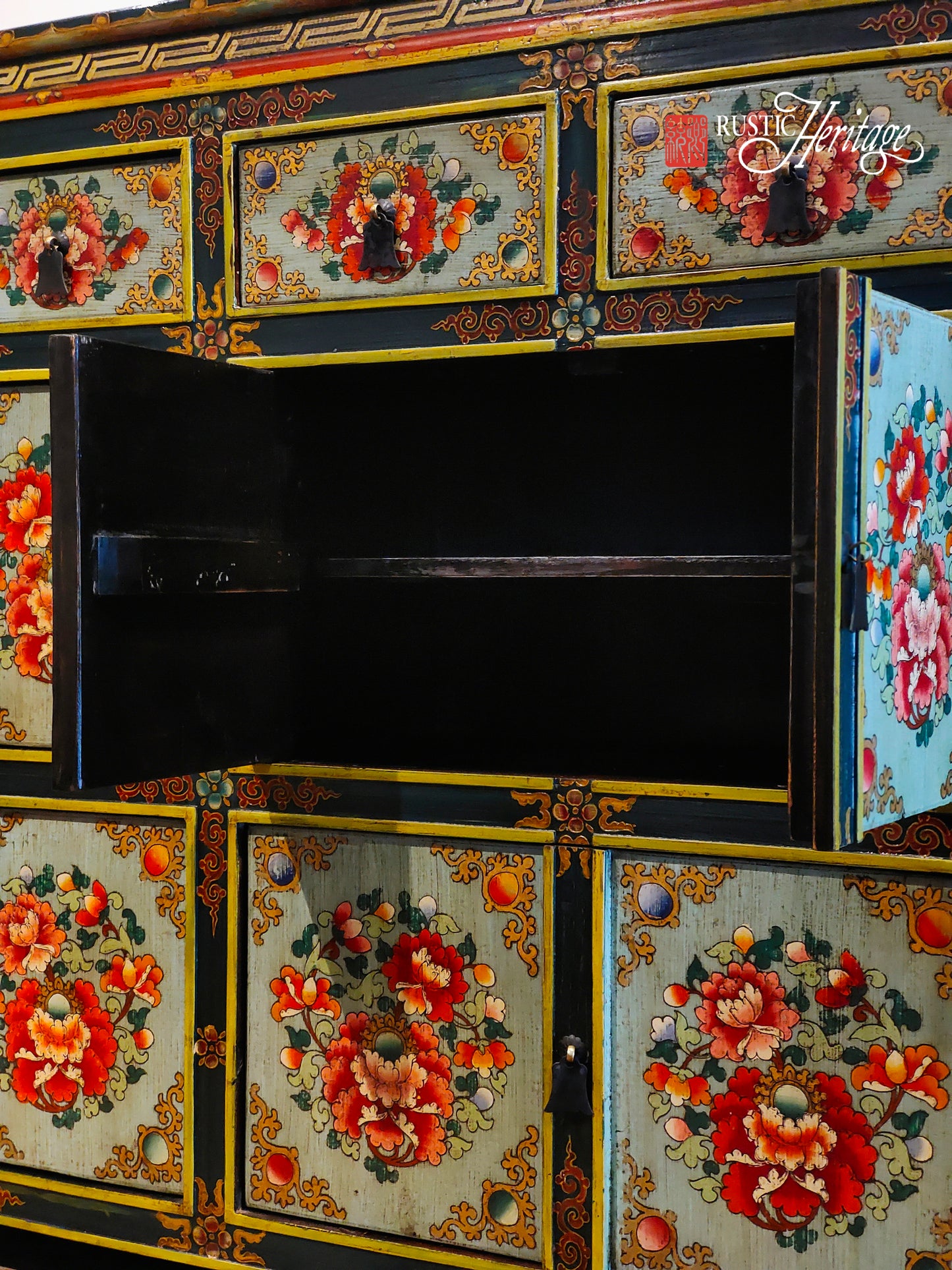 Floral Tibetan Cabinet