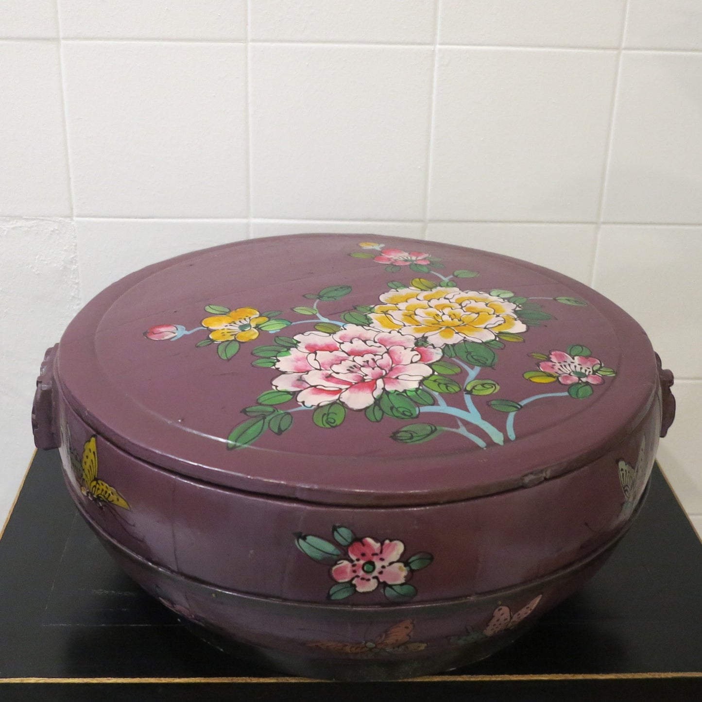 Hand-painted Rice Bucket with Cover